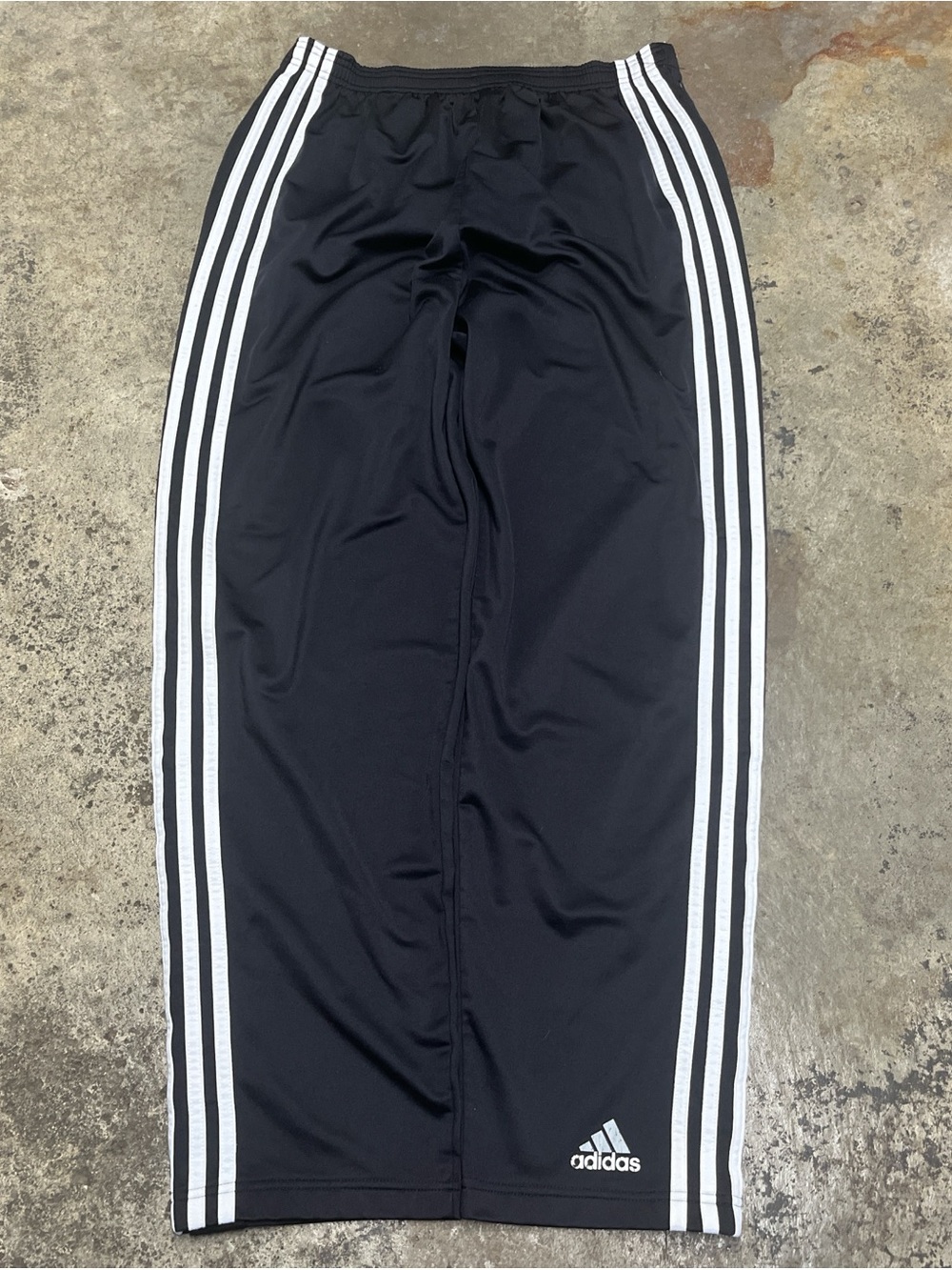 Vintage Adidas Snap Track Pants Men’s Large Black White Stripes Breathable 90s